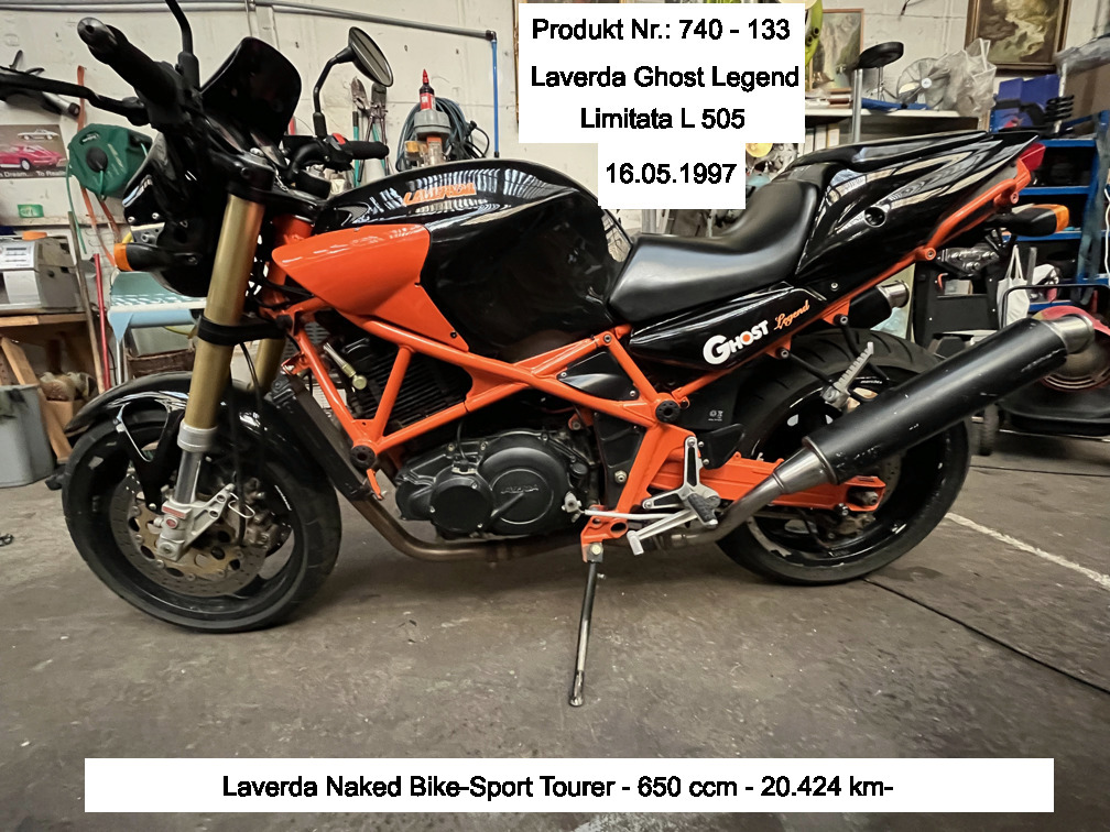 AMO 22 Motorrad  Naked Bike,Laverda Ghost Legend-Limitata 505-Sport Tourer  LA650/1- Baujahr 1997-Km 20.401,Garagenfahrzeug