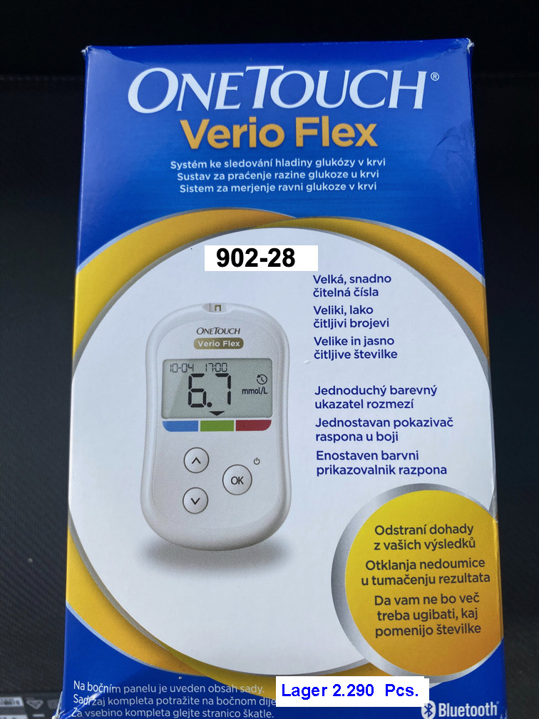 G570-04 OneTouch Verio Flex Blutzuckermessgerät mg/dL; Set zur Blutzucker-Kontrolle mit Messgerät, im Reißverschluss Etui-