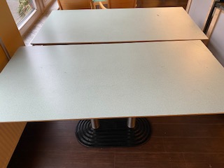 GTI 202-61 Tisch beige meliert,1,2 m x 0,8 m,.Restaurant.Bistro.Cafe.2 Mittelsäulen,Standfest und praktisch