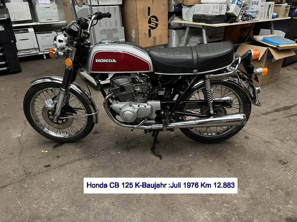 AMO 54 Oldtimer-Motorrad-,CB 125 K-Laufleistung abgelesen-12.833-Baujahr Juli 1976 ?