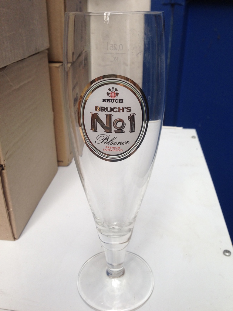 G 87 Bierglas -Glas 0,3 Liter .Brauerei Bruch.Tulpe No1 (Ergänzen)